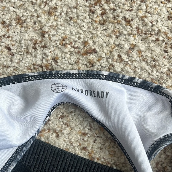 Adidas Women's Hyperglam Aeroready Training black and white Sports Bra - Picture 5 of 8